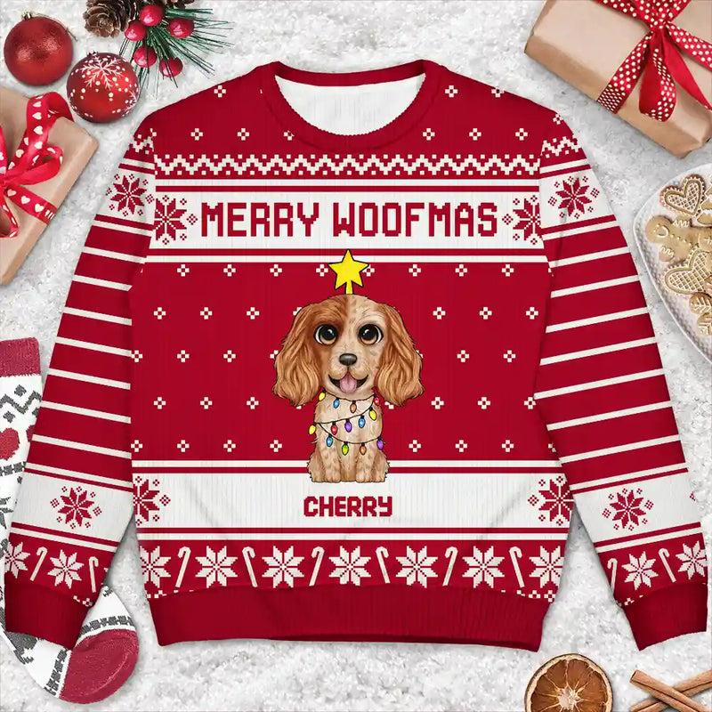Merry Woofmas Dog Lovers - Personalized Unisex Ugly Sweater