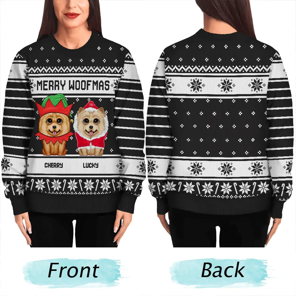 Merry Woofmas Dog Lovers - Personalized Unisex Ugly Sweater