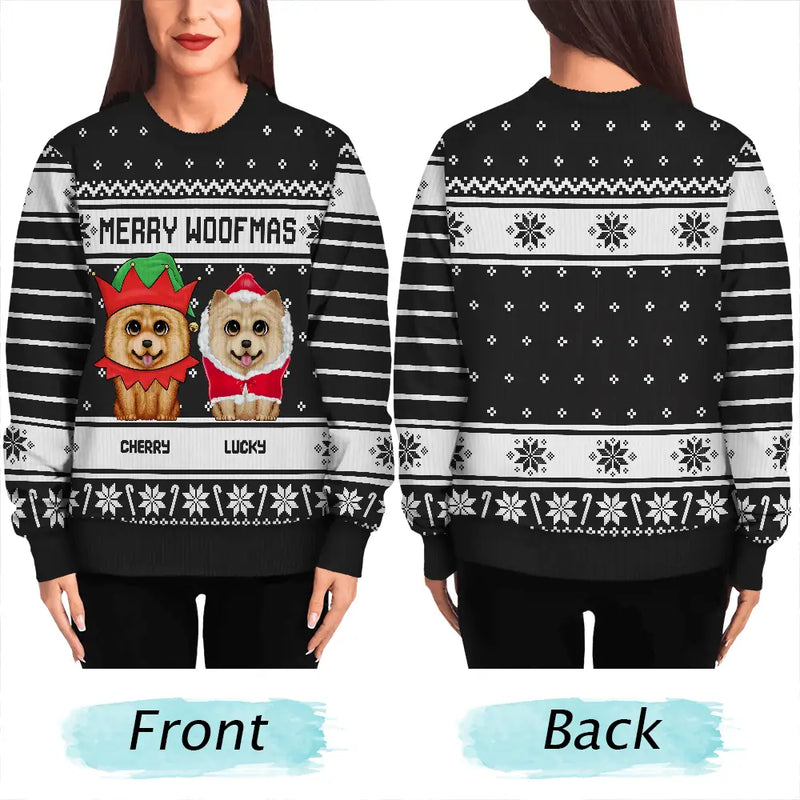 Merry Woofmas Dog Lovers - Personalized Unisex Ugly Sweater