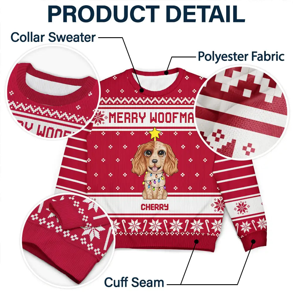 Merry Woofmas Dog Lovers - Personalized Unisex Ugly Sweater