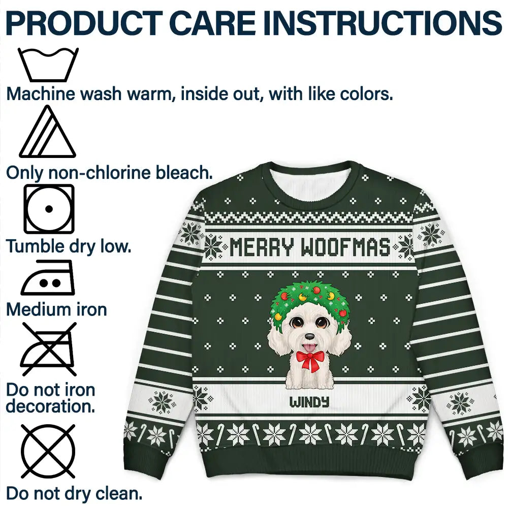 Merry Woofmas Dog Lovers - Personalized Unisex Ugly Sweater