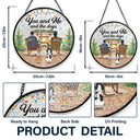 You And Me And The Fur Babies - Personalized Stained Glass Window Hanging Suncatcher