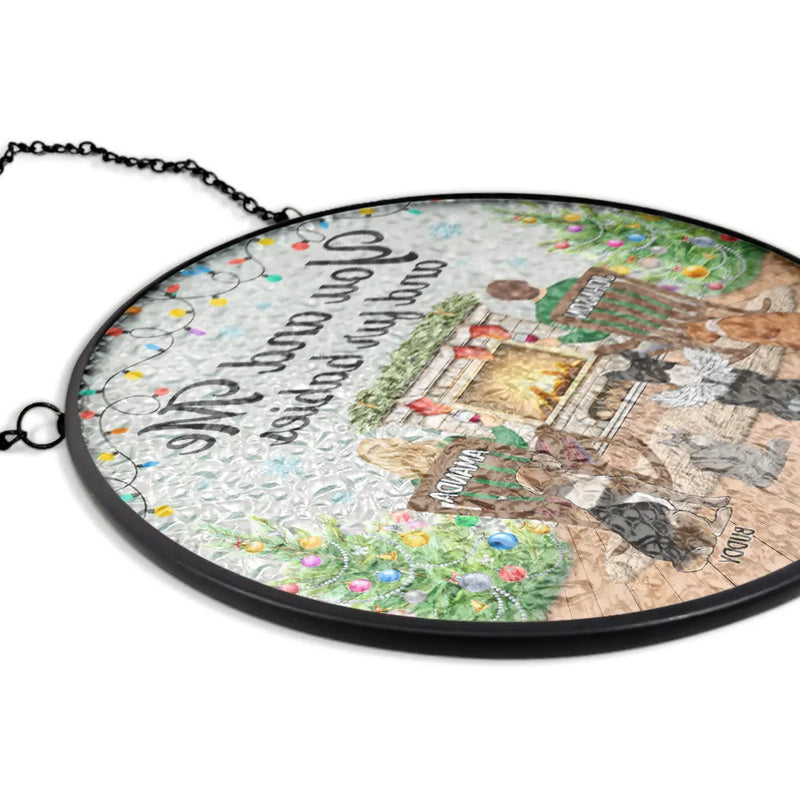 You And Me And The Fur Babies - Personalized Stained Glass Window Hanging Suncatcher