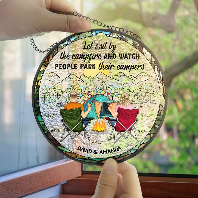 Home Is Where We Park It Camping - Personalized Stained Glass Window Hanging Suncatcher