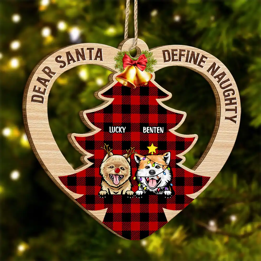 Cher Père Noël, définissez un Noël coquin - Ornement en bois personnalisé en forme personnalisée 