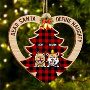 Dear Santa Define Naughty Christmas - Personalized Custom Shaped Wooden Ornament
