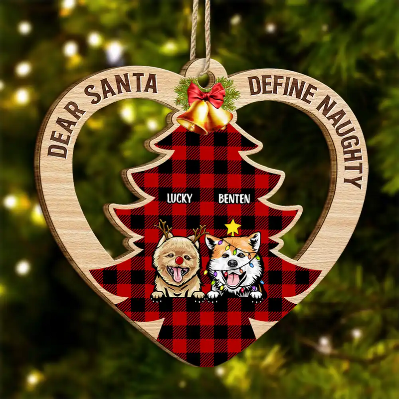 Cher Père Noël, définissez un Noël coquin - Ornement en bois personnalisé en forme personnalisée 