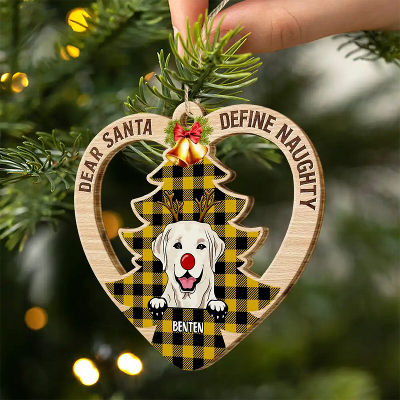 Cher Père Noël, définissez un Noël coquin - Ornement en bois personnalisé en forme personnalisée 