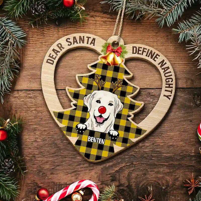 Cher Père Noël, définissez un Noël coquin - Ornement en bois personnalisé en forme personnalisée 