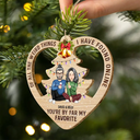 Of All The Weird Things Cartoon Christmas Gift For Couples - Personalized Custom Shaped Wooden Ornament