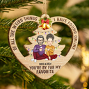 Of All The Weird Things Cartoon Christmas Gift For Couples - Personalized Custom Shaped Wooden Ornament
