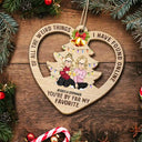 Of All The Weird Things Cartoon Christmas Gift For Couples - Personalized Custom Shaped Wooden Ornament