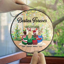 Here's To Another Year Of Bonding Over Alcohol Christmas Best Friends - Personalized Stained Glass Window Hanging Suncatcher