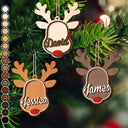 Santa's Reindeer Christmas - Personalized 2-Layered Wooden Ornament