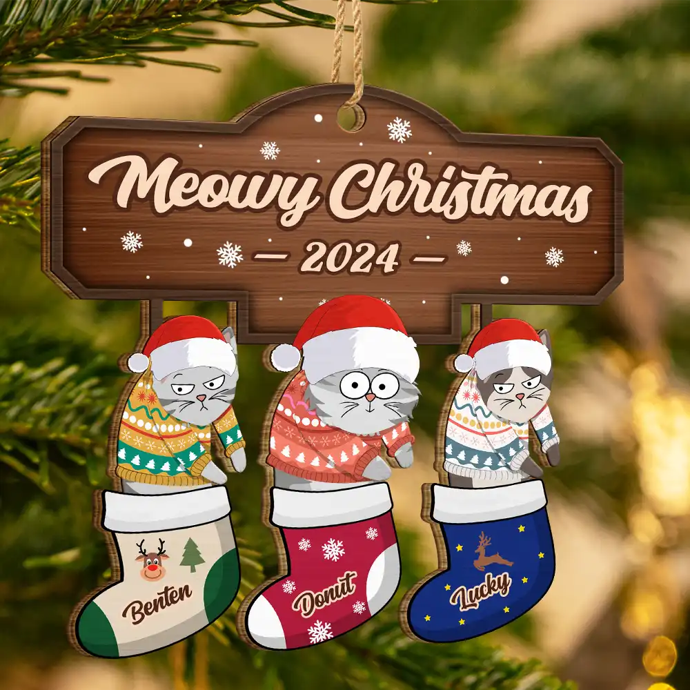 I Regret Nothing Cat Christmas - Personalized Wooden Cutout Ornament