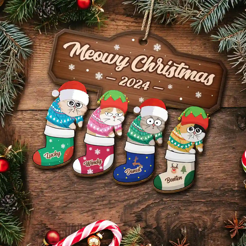 Décoration de Noël en bois découpée personnalisée « Je ne regrette rien » 