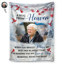 Custom Photo Hug This Blanket Tight - Personalized Fleece Blanket, Sherpa Blanket