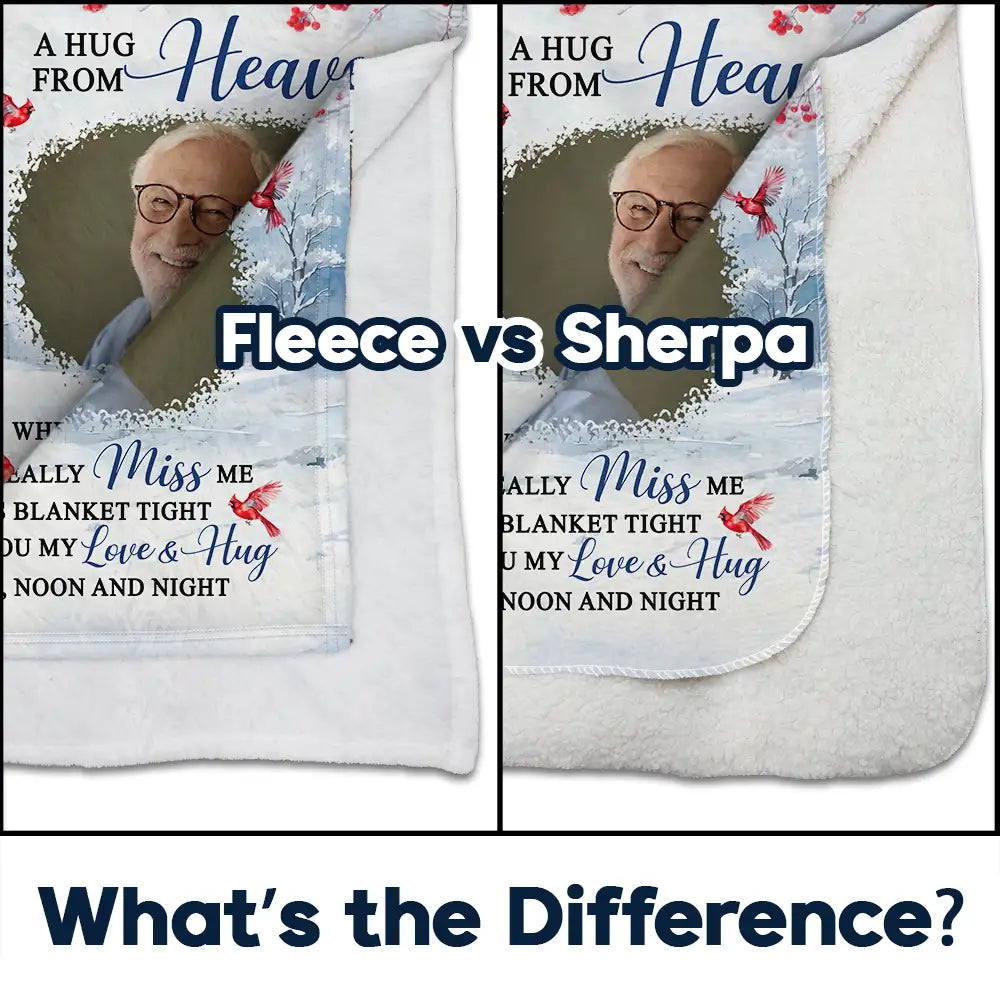 Custom Photo Hug This Blanket Tight - Personalized Fleece Blanket, Sherpa Blanket