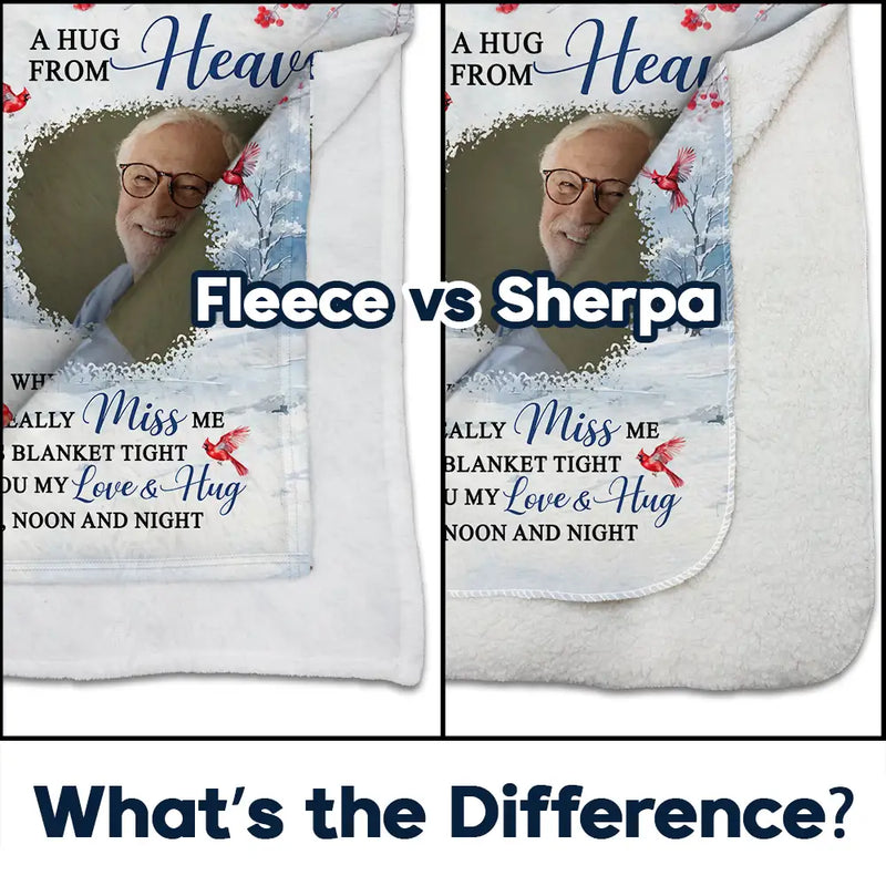 Custom Photo Hug This Blanket Tight - Personalized Fleece Blanket, Sherpa Blanket