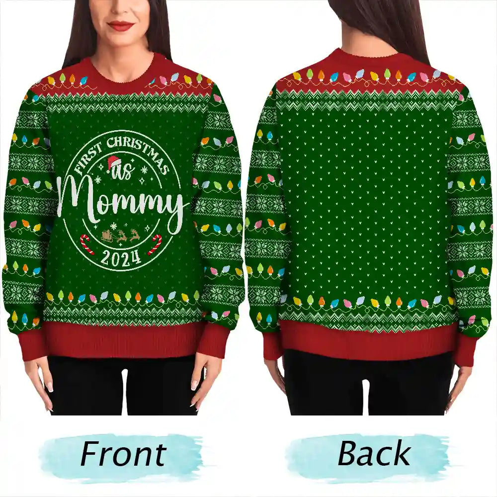 First Christmas As Christmas Family - Personalized Unisex Ugly Sweater