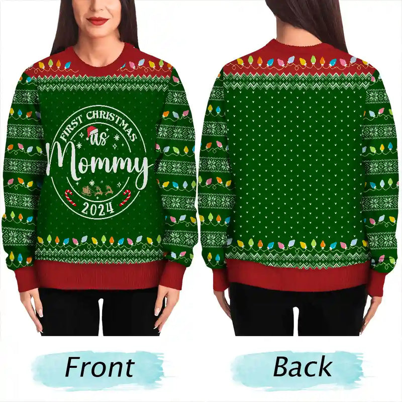 First Christmas As Christmas Family - Personalized Unisex Ugly Sweater