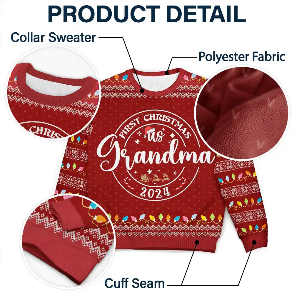 First Christmas As Christmas Family - Personalized Unisex Ugly Sweater