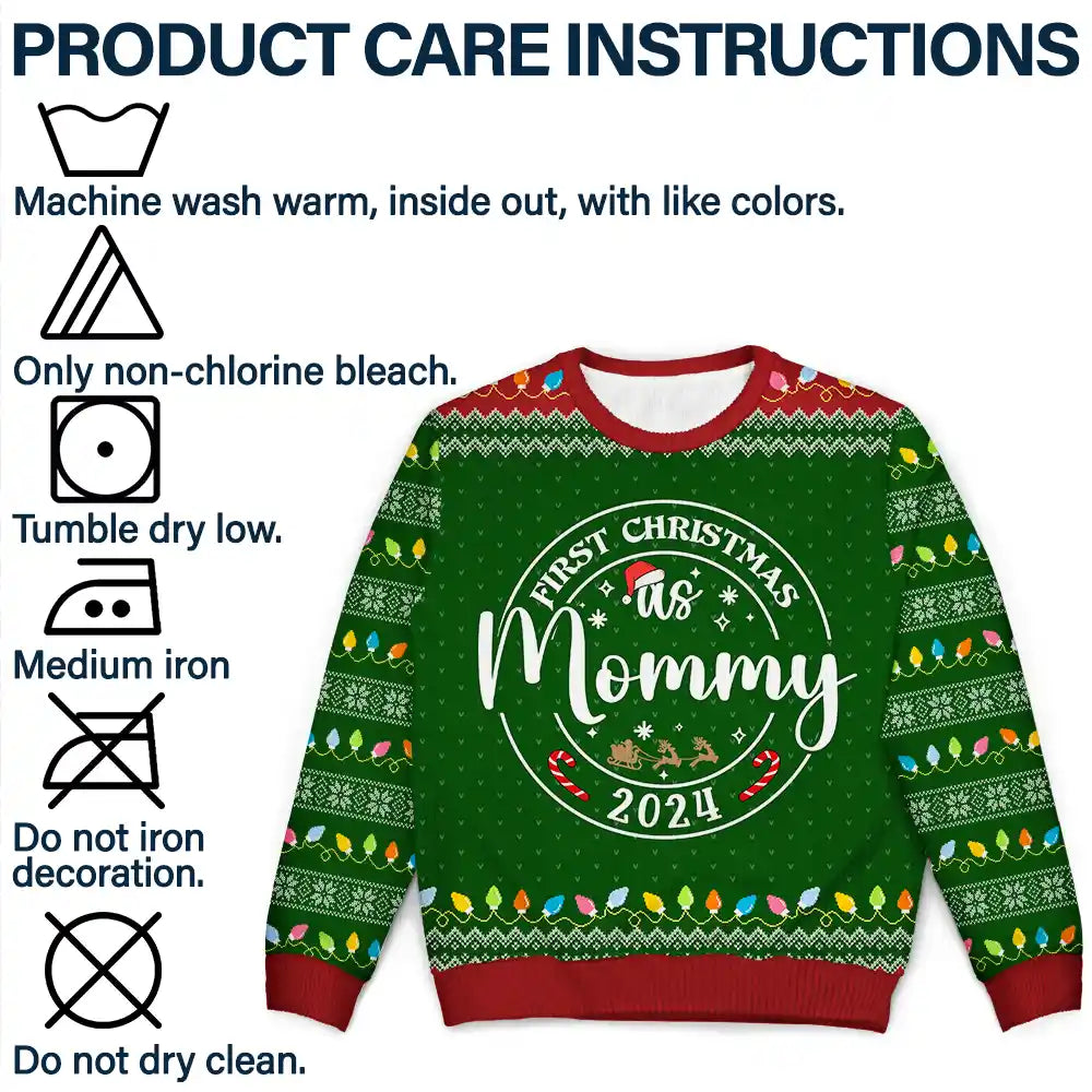 First Christmas As Christmas Family - Personalized Unisex Ugly Sweater