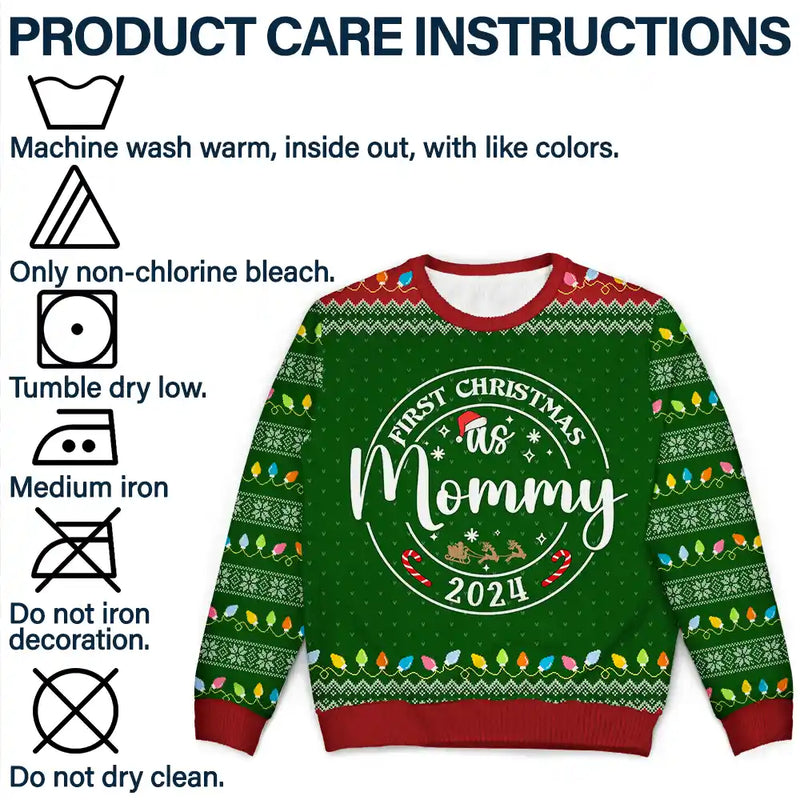 First Christmas As Christmas Family - Personalized Unisex Ugly Sweater