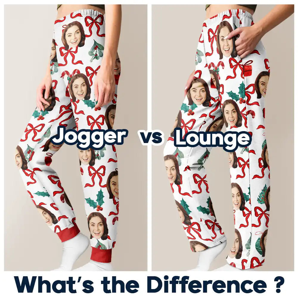 Custom Photo Girly Christmas - Personalized Pajamas Pants