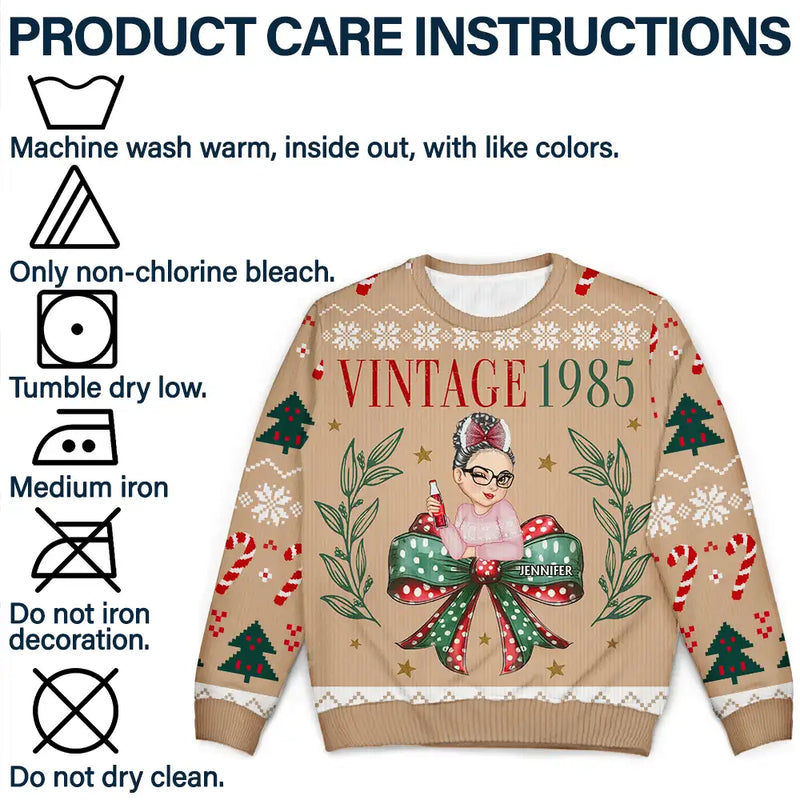 Christmas,Gift For Women,Gift For Yourself - Vintage Christmas - Personalized Unisex Ugly Sweater