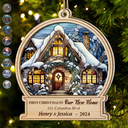 Family - First Christmas In Our New Home - Personalized Suncatcher Ornament