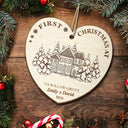 Christmas,Family,Happy - First Christmas In Our New Home - Personalized Custom Shaped Wooden Ornament