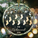 Family - Family Christmas Stocking - Personalized Circle Glass Ornament