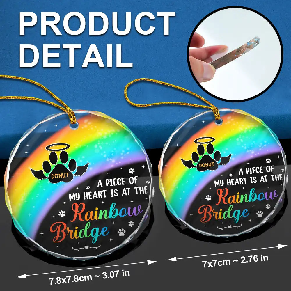 A Piece Of My Heart Memorial Christmas - Personalized Circle Glass Ornament