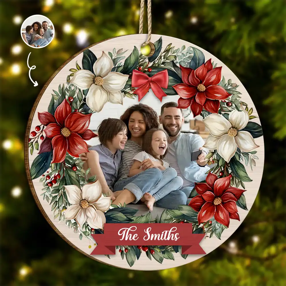 Family - Custom Photo Family - Personalized Custom Shaped Wooden Ornament