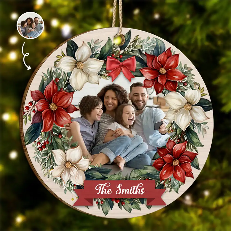 Family - Custom Photo Family - Personalized Custom Shaped Wooden Ornament