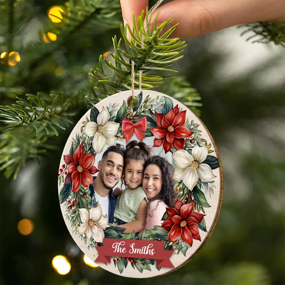Family - Custom Photo Family - Personalized Custom Shaped Wooden Ornament
