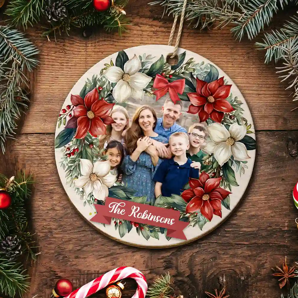 Family - Custom Photo Family - Personalized Custom Shaped Wooden Ornament