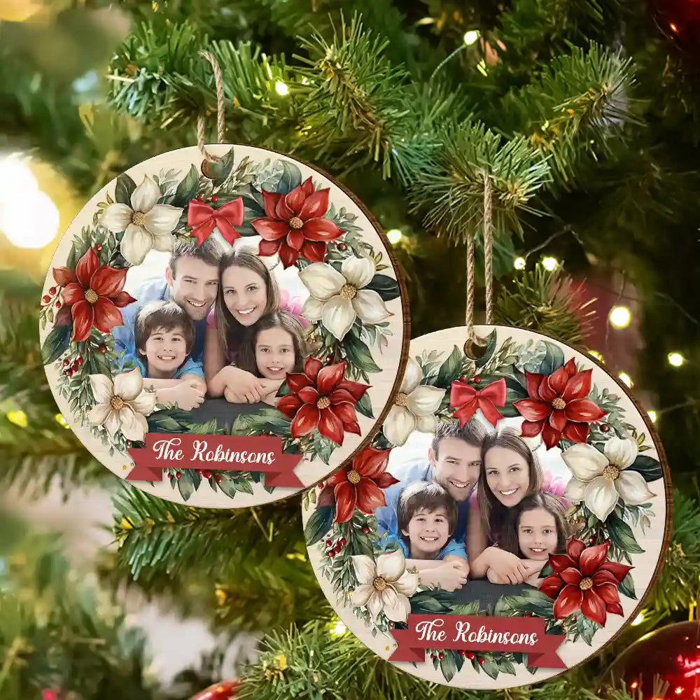Family - Custom Photo Family - Personalized Custom Shaped Wooden Ornament