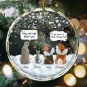 Memorial,Pet Lovers,Christmas - They Still Talk About You Memorial Pet Lovers Christmas - Personalized Circle Glass Ornament