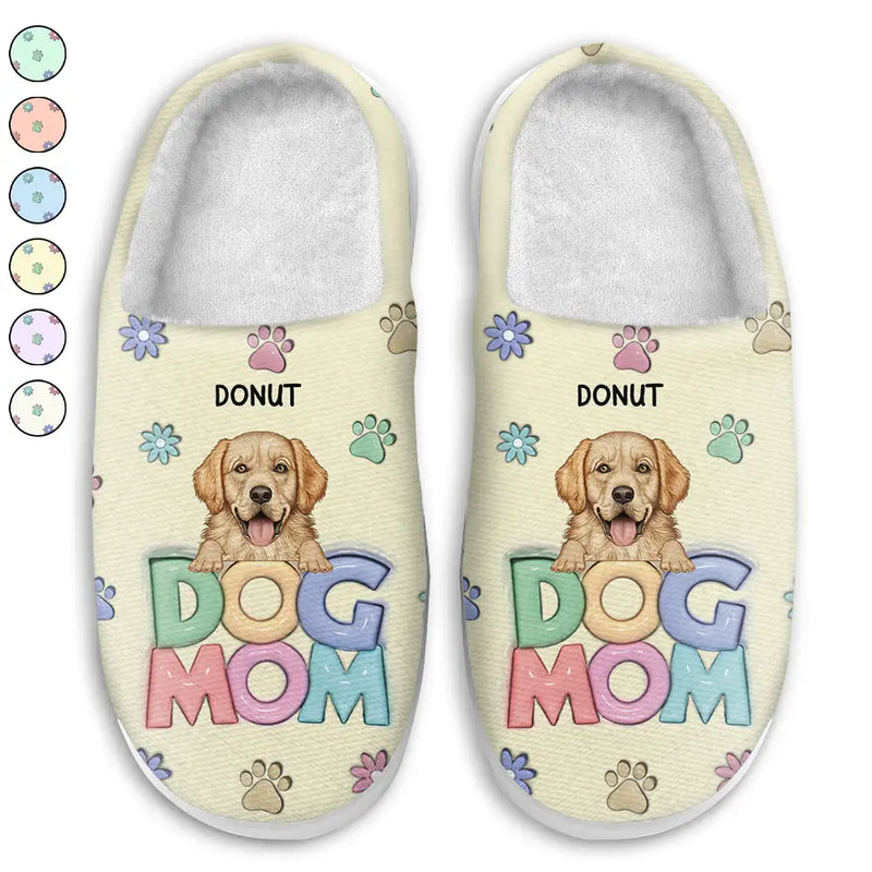 Dog Mom, Cat Mom - Dog Mom Cat Mom - Personalized Fluffy Slippers