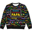 Gift For Grandpa - Reasons I Love Being Papa Light - Personalized Unisex Ugly Sweater