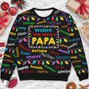 Gift For Grandpa - Reasons I Love Being Papa Light - Personalized Unisex Ugly Sweater