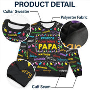 Gift For Grandpa - Reasons I Love Being Papa Light - Personalized Unisex Ugly Sweater