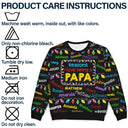 Gift For Grandpa - Reasons I Love Being Papa Light - Personalized Unisex Ugly Sweater