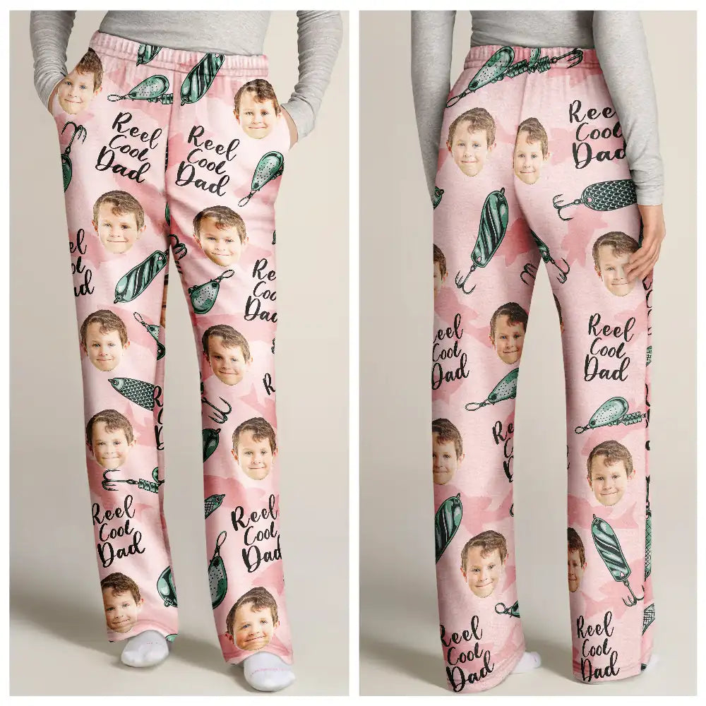 Gift For Grandpa, Gift For Father - Custom Photo Reel Cool Dad Papa - Personalized Pajama Pants