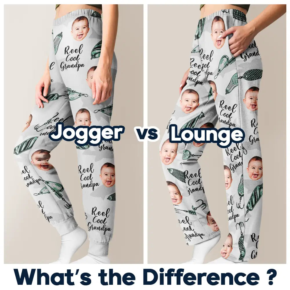 Gift For Grandpa, Gift For Father - Custom Photo Reel Cool Dad Papa - Personalized Pajama Pants