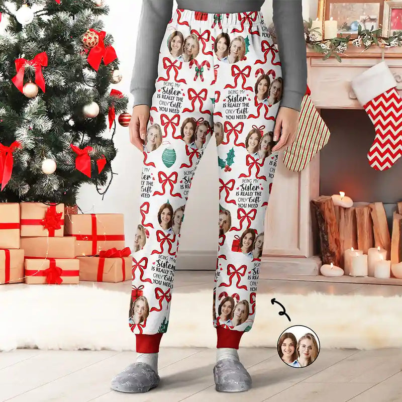 Gift For Sibling - Custom Photo Only Gift You Need - Personalized Pajama Pants