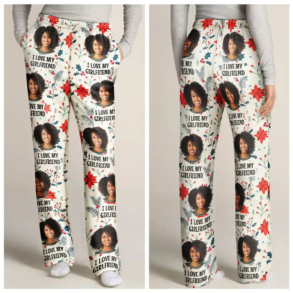 Gift For Wife, Girlfriend - Custom Photo I Love My Wife - Personalized Pajama Pants