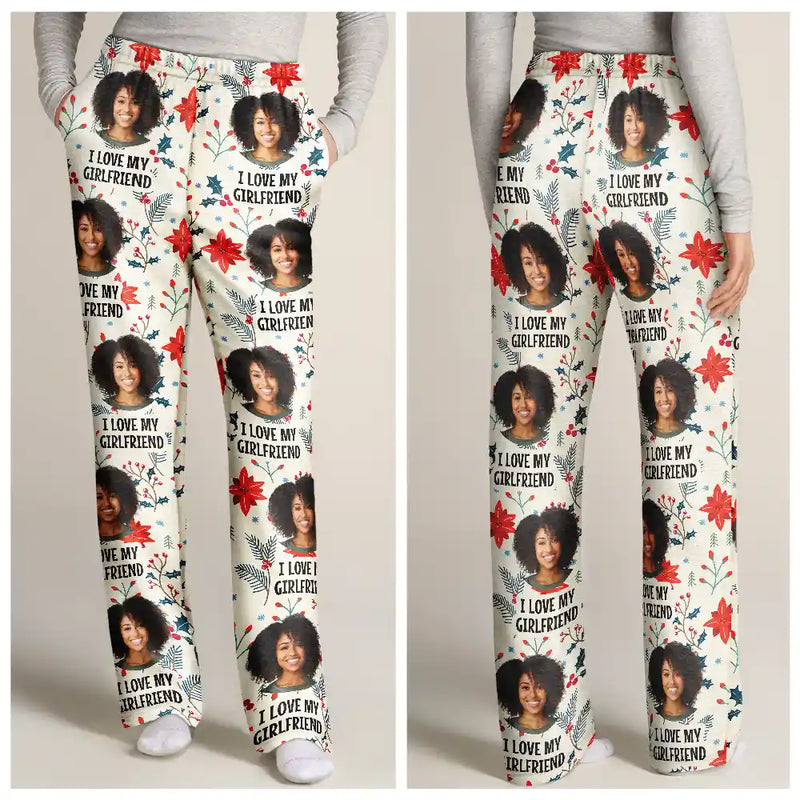 Gift For Wife, Girlfriend - Custom Photo I Love My Wife - Personalized Pajama Pants